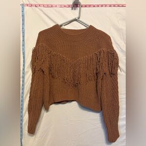 Fringed Brown Sweater